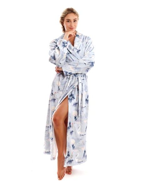 Dámský dlouhý župan s šálovým límcem Yuna Jeřábi