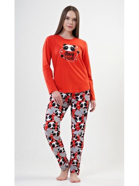 Dámské pyžamo dlouhé Stay strong - červená