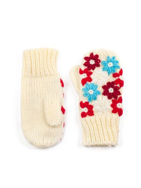 Rukavice květinová louka bílé