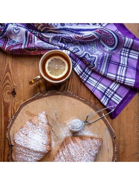 Klasický šátek s elegantními motivy - oranžový