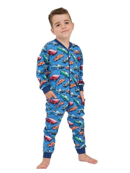 Dětský pyžamový overal Cars modrý s auty