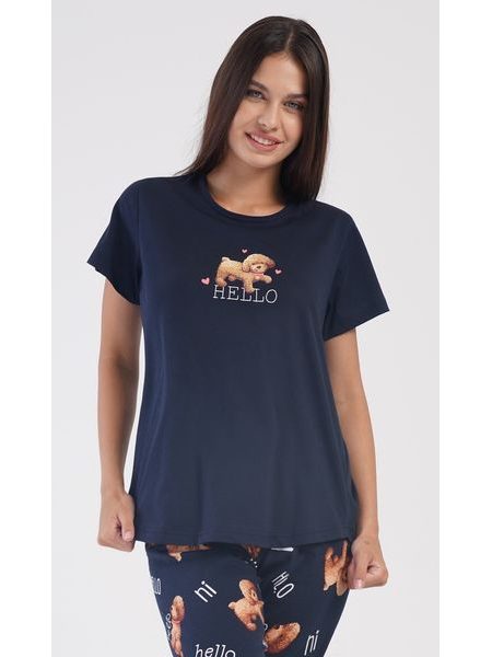 Dámské pyžamo kapri Dominika - tmavě modrá