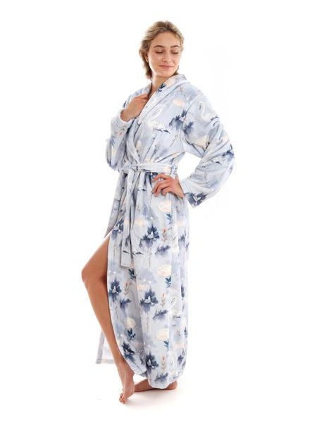 Dámský dlouhý župan s šálovým límcem Yuna Jeřábi