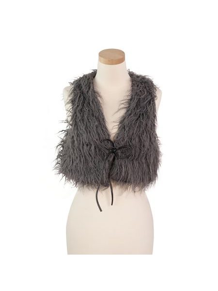 Zimní kožíšková kamizolka šedá