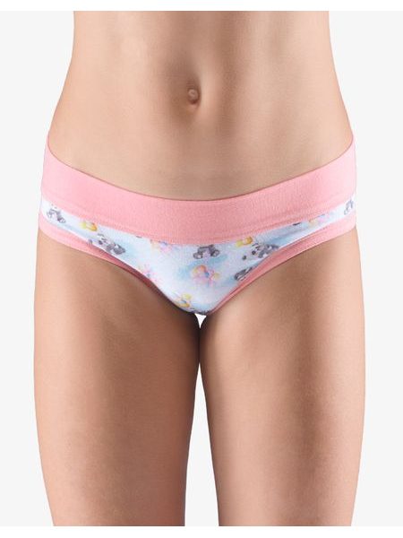 GINA dětské kalhotky klasické dívčí, úzký bok, šité, s potiskem 20024P - starorůžová pomnenková