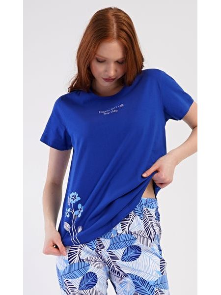 Dámské pyžamo kapri Julie - modrá