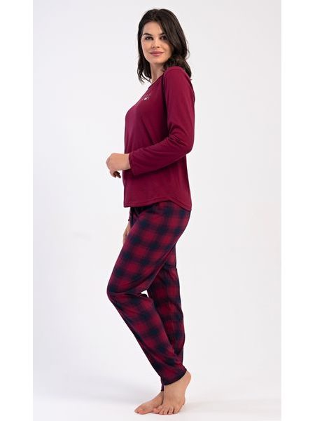 Dámské pyžamo dlouhé Emma - vínová