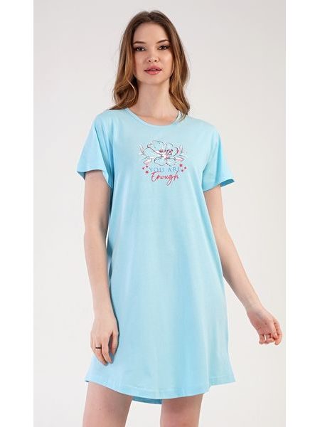 Dámská noční košile s krátkým rukávem Eliška - mentolová