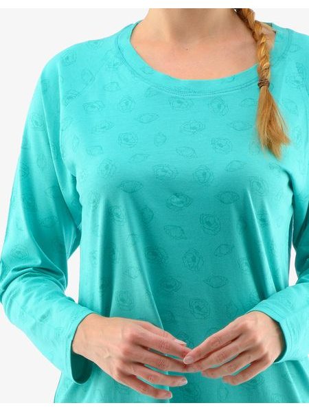 Košilka noční dámská dlouhý rukáv 19133P - peprmint šalvěj