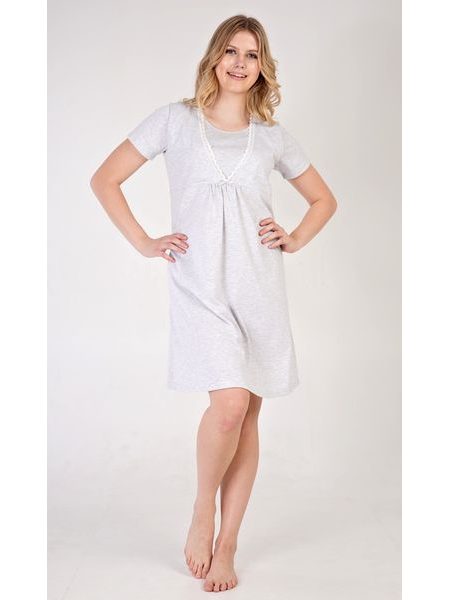 Dámská noční košile mateřská Jana - světle šedá