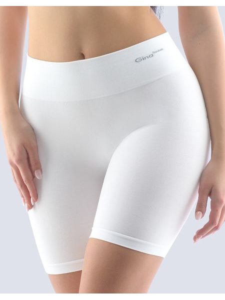 Dámské boxerky vyšší, kratší nohavička, bezešvé, klasické, jednobarevné Bamboo PureLine 03017P - bílá