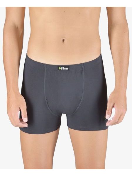 Pánské boxerky s kratší nohavičkou, kratší nohavička, šité, s potiskem Eco Bamboo 73129P - tm. šedá olivová