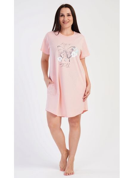 Dámské domácí šaty s krátkým rukávem Motýl - modrá