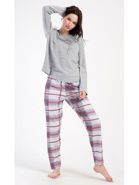 Dámské pyžamo dlouhé Brigitte - šedá