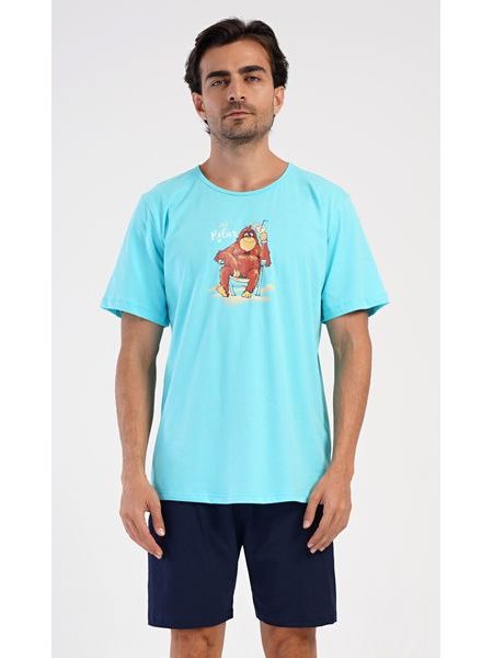 Pánské pyžamo šortky Relax - mentolová