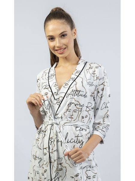 Dámský župan krátký Charm - světle šedá