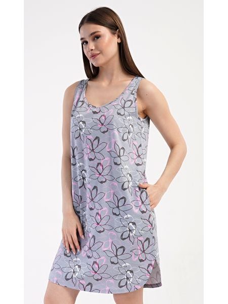 Dámská noční košile na ramínka Mia - šedá