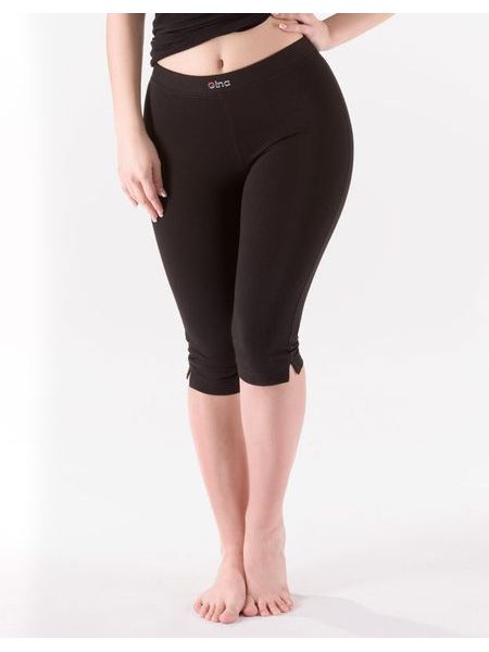 Dámské capri, šité, klasické, jednobarevné 95001P - černá