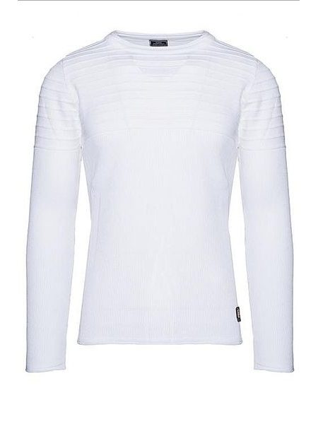 Pánský svetr s dlouhým rukávem bílý