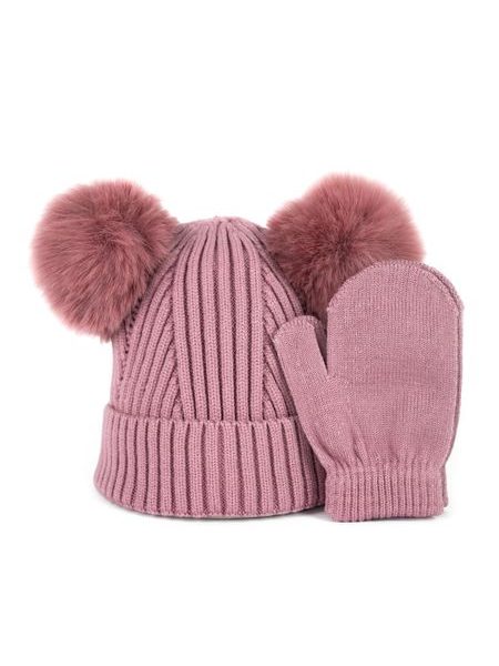Čepice, palčáky - růžová