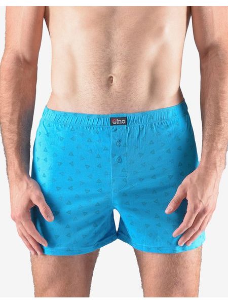 Pánské trenky volné, šité, s potiskem 75185P - dunaj petrolejová