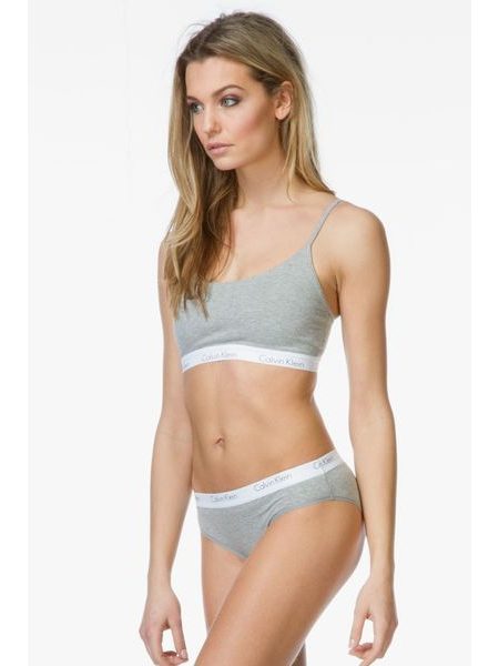 Podprsenka bralette CALVIN KLEIN Modern Cotton QF1536E šedá