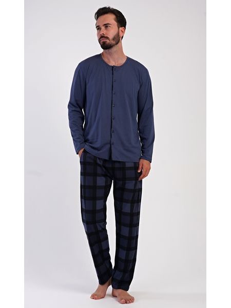 Pánské pyžamo dlouhé Rudolf - tmavě šedá