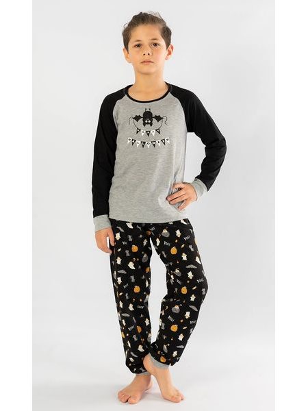 Dětské pyžamo dlouhé Netopýr - šedá