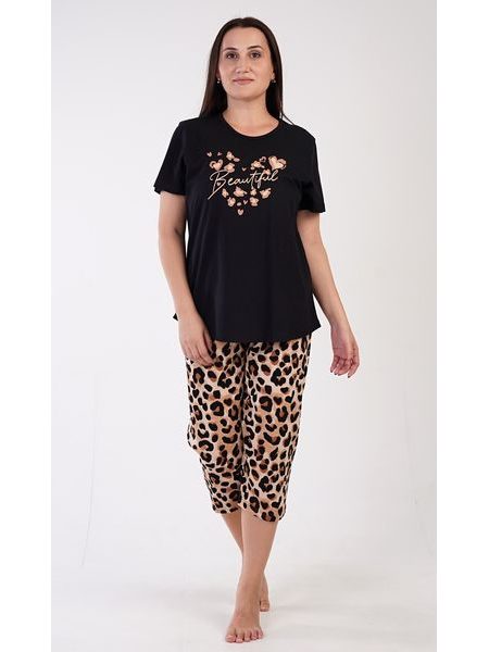 Dámské pyžamo kapri Beautiful - černá
