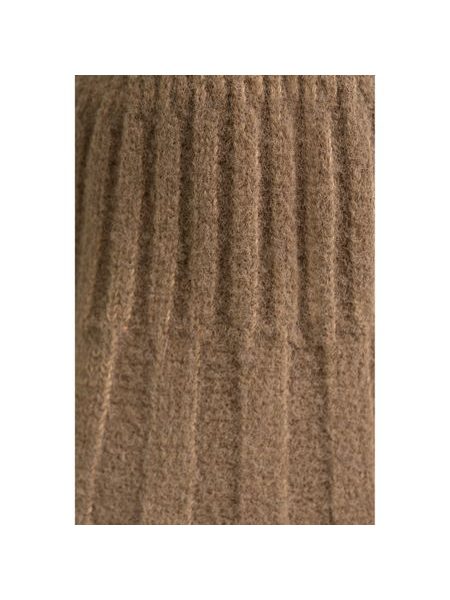 Teplý zimní klobouk - tmavobéžový