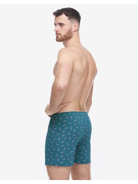 Pánské trenky volné, šité, s potiskem 75217 - petrolejová šípková