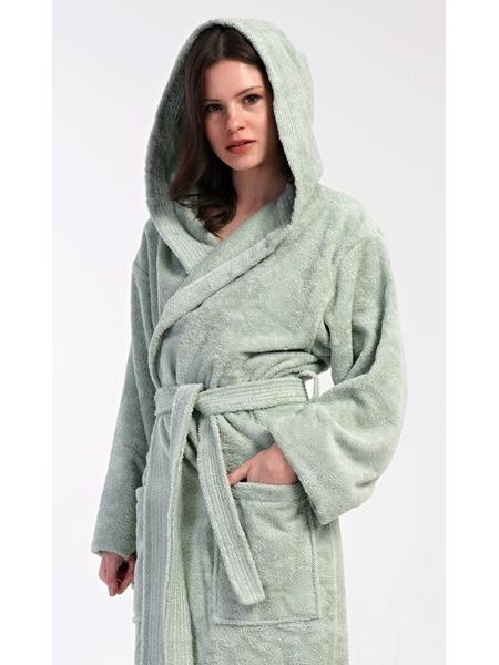 Dámský župan dlouhý s kapucí Lesní víla - khaki