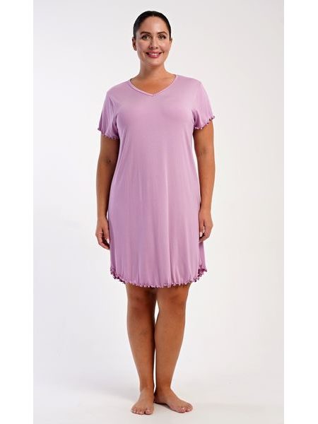 Dámská noční košile s krátkým rukávem Liliana - pudrová