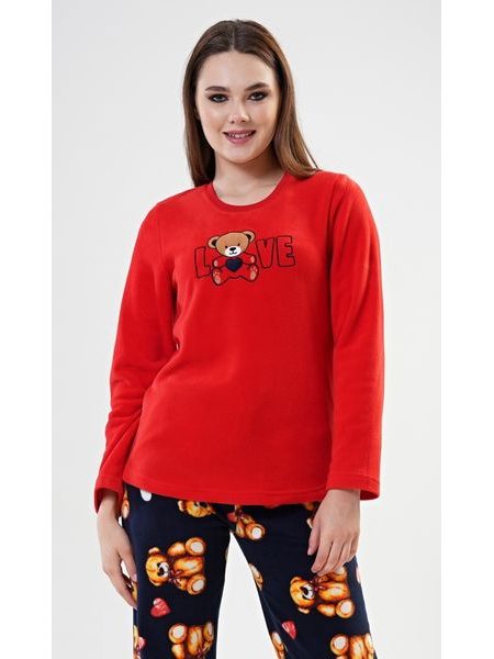 Dámské pyžamo dlouhé Love - červená