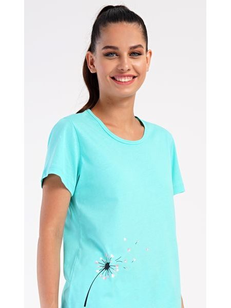 Dámské pyžamo šortky Pampeliška - mentolová