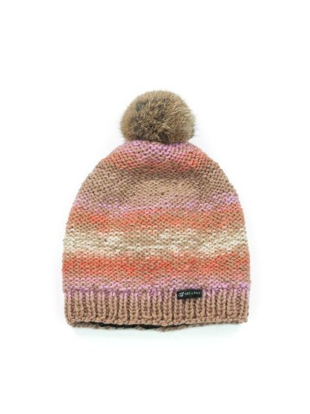 Světlohnědá ručně šitá Čepice Pompom