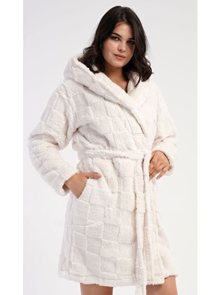 Dámský župan krátký s kapucí Karolína - smetanová