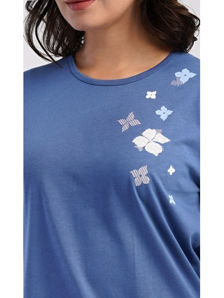 Dámské pyžamo dlouhé Joanne - modrošedá