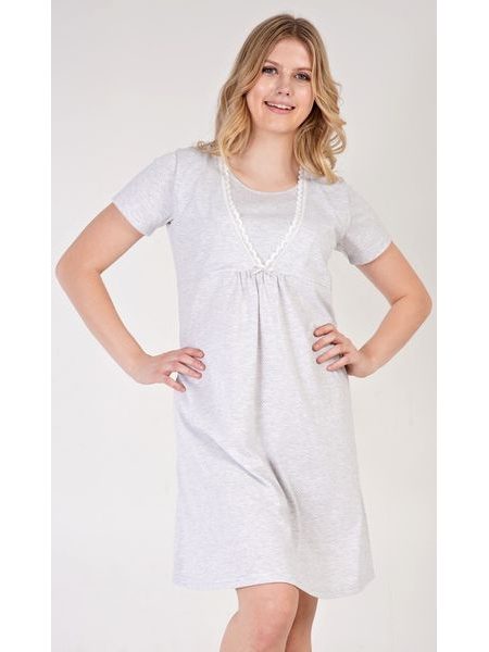 Dámská noční košile mateřská Jana - světle šedá
