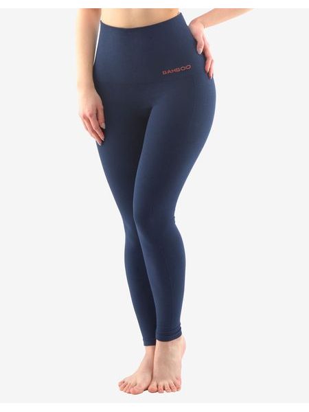 Dámské legíny s vysokým pasem sportovní, dlouhé, bezešvé, klasické, jednobarevné ECO Bamboo Sport 95037P - lékořice tomato