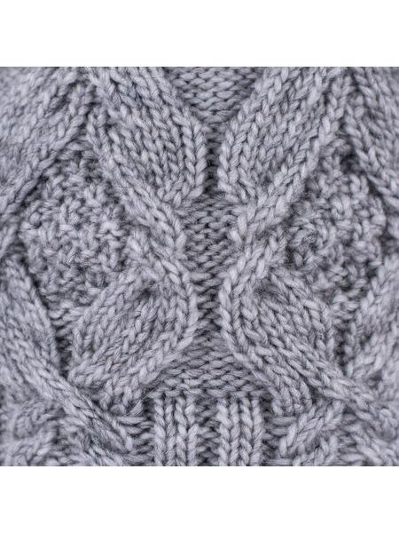 Zimní čepice s bambulí, světle šedá