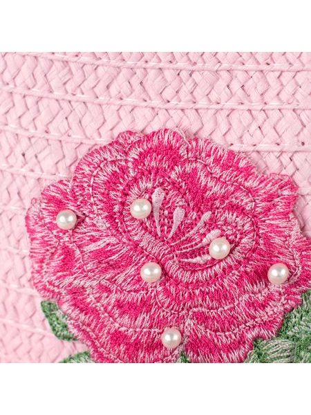 Trilby dámský klobouk bílý a aplikací růže a perliček