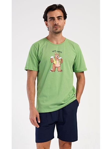 Pánské pyžamo šortky Beer always - zelená