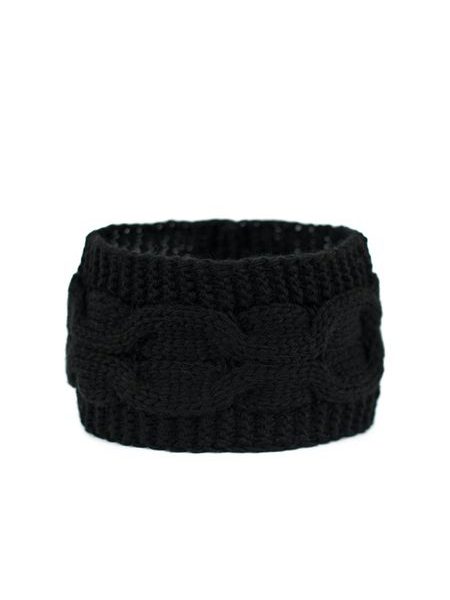 Zimní pletená čelenka šedá