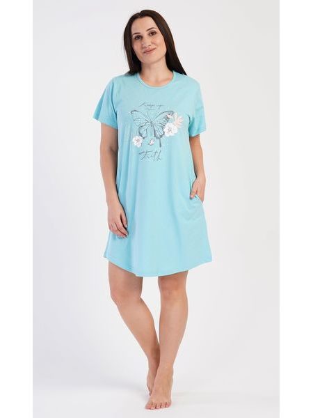 Dámské domácí šaty s krátkým rukávem Motýl - zelená