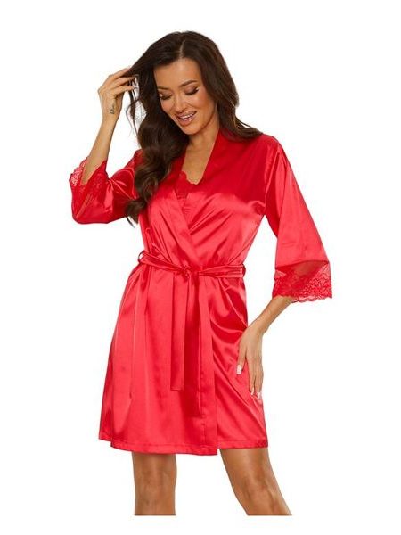 Saténový župan Synthia červený