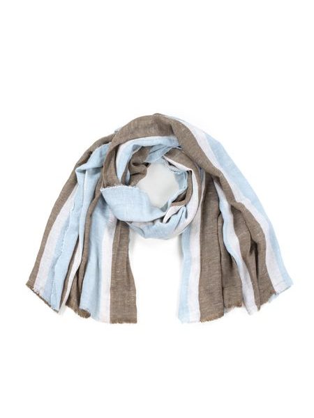 Šátek s pruhy modrošedý