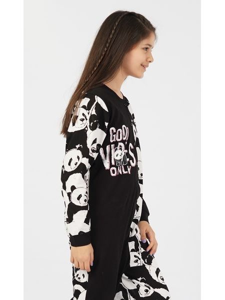 Dětský overal Good vibes only - černá