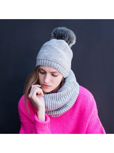 Sada čepice s nákrčníkem fialková