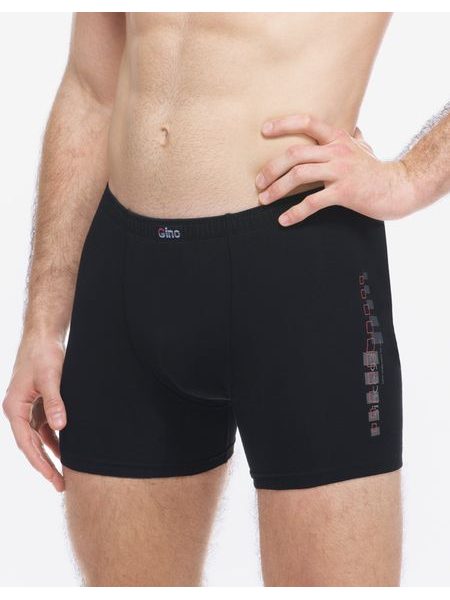 Pánské boxerky delší nohavička, šité, s potiskem - černá mrkvová